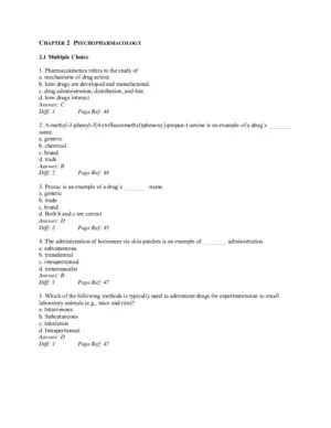 Psychopharmacology 1St Edition Test Bank