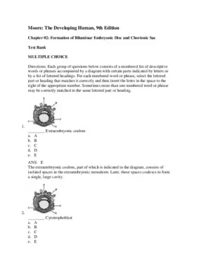 The Developing Human: Clinically Oriented Embryology, 9Th Edition Test Bank