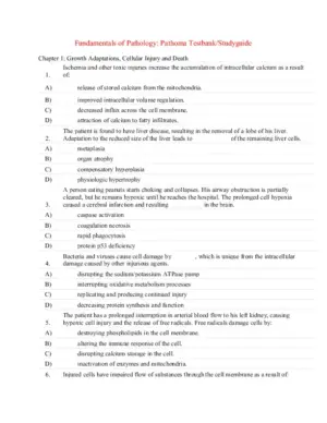 Fundamentals of Pathology 1st Edition Test Bank