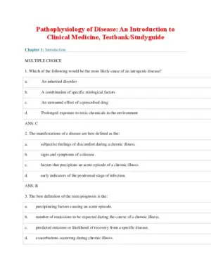 Pathophysiology Of Disease: An Introduction To Clinical Medicine 8Th Edition Test Bank