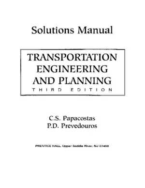 Solution Manual For Transportation Engineering And Planning, 3Rd Edition