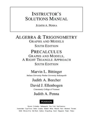 Solution Manual for Precalculus: Graphs and Models, A Right Triangle Approach, 6th Edition