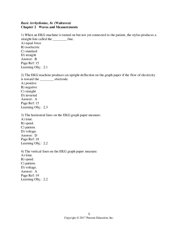 Test Bank for Basic Arrhythmias, 8th Edition