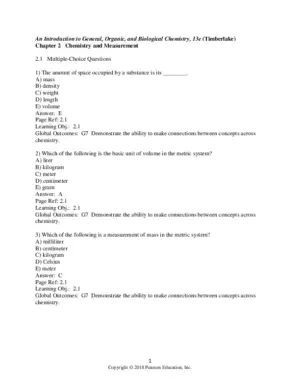 Test Bank For Chemistry: An Introduction To General, Organic, And Biological Chemistry 13Th Edition Test Bank