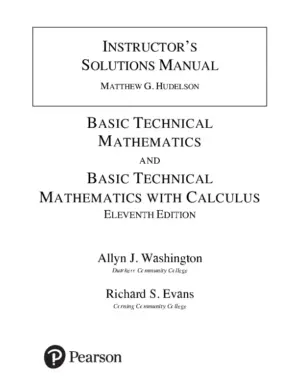 Solution Manual for Basic Technical Mathematics, 11th Edition