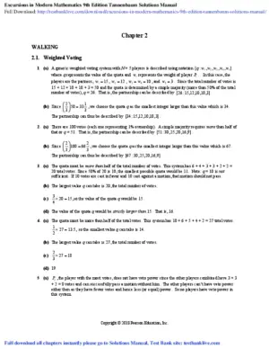 Solution Manual For Excursions In Modern Mathematics, 9Th Edition