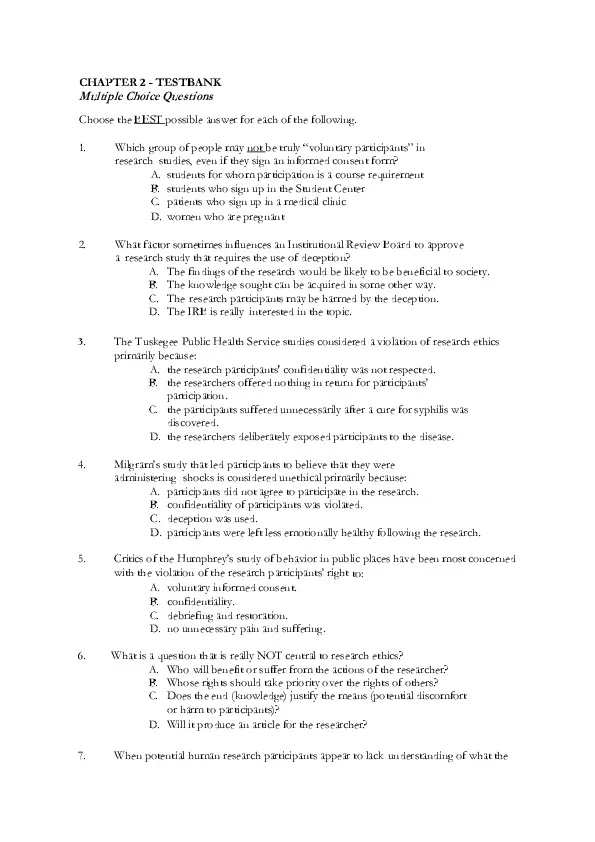 Research Methods for Social Workers, 8th Edition Test Bank