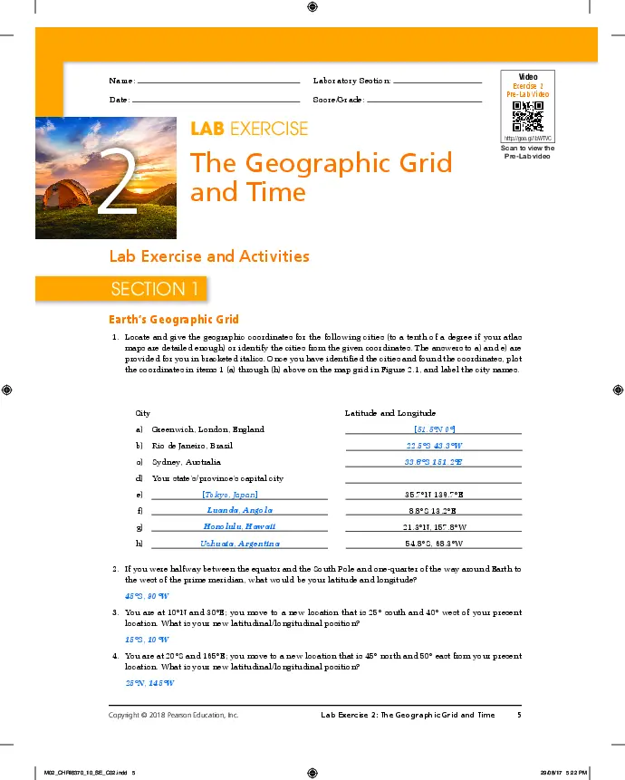 Applied Physical Geography: Geosystems in the Laboratory, 10th Edition Solution Manual