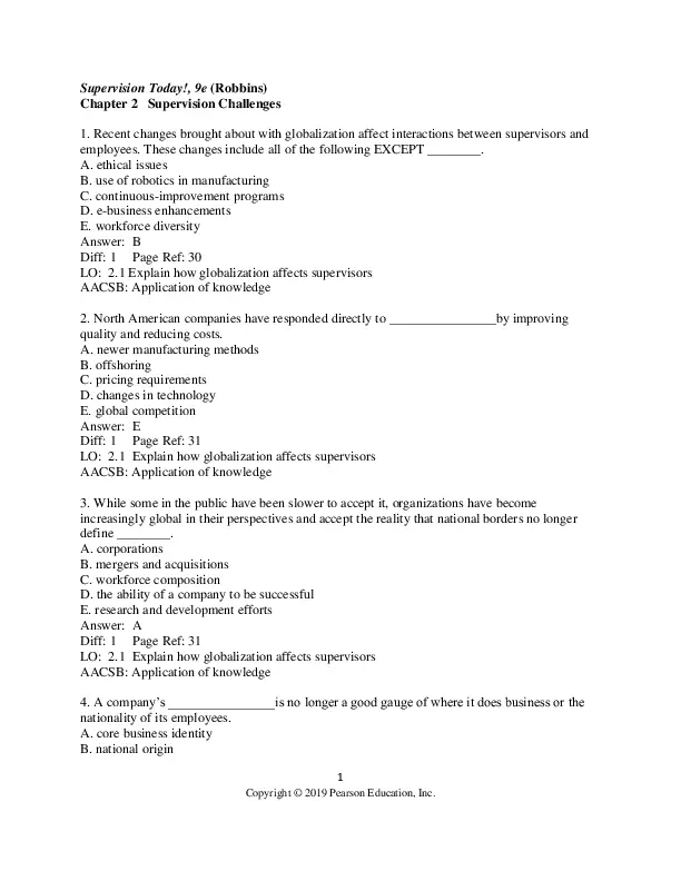 Supervision Today!, 9th Edition Test Bank