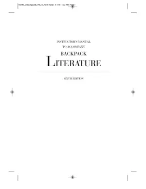 Backpack Literature: An Introduction To Fiction, Poetry, Drama, And Writing, 6Th Edition Solution Manual