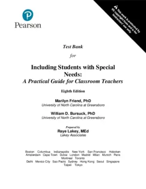 Test Bank For Including Students With Special Needs: A Practical Guide For Classroom Teachers, 8Th Edition