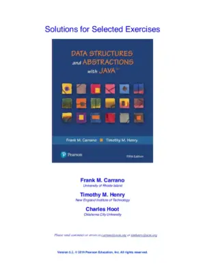 Solution Manual For Data Structures And Abstractions With Java, 5Th Edition