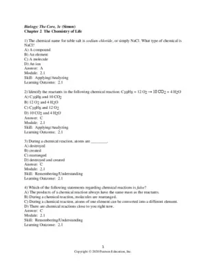 Test Bank For Biology: The Core, 3rd Edition