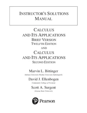 Solution Manual For Calculus And Its Applications, 2Nd Edition