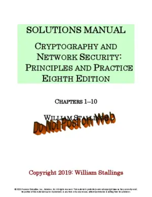 Solution Manual For Cryptography And Network Security: Principles And Practice, 8Th Edition