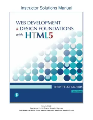 Solution Manual For Web Development And Design Foundations With Html5, 10Th Edition