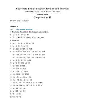 Solution Manual For Assembly Language For X86 Processors, 8Th Edition