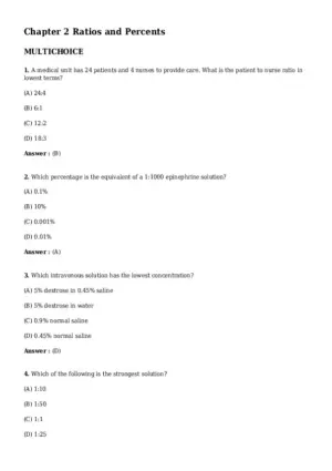 Test Bank For Dosage Calculations 4Th Edition Test Bank