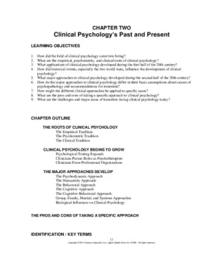 Introduction To Clinical Psychology, 8Th Edition Test Bank