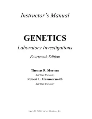 Solution Manual For Genetics Laboratory Investigations, 14Th Edition