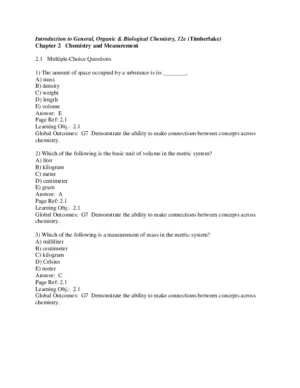 Chemistry: An Introduction To General, Organic, And Biological Chemistry, 12th Edition Test Bank