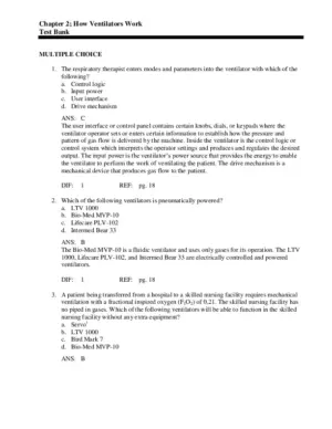 Pilbeam’s Mechanical Ventilation: Physiological And Clinical Applications, 5th Edition Test Bank