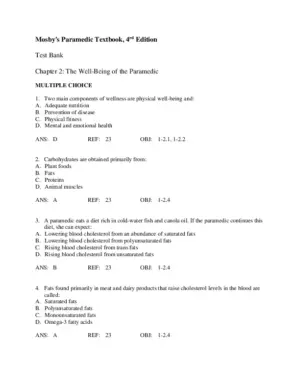 Test Bank For Mosby’s Paramedic Textbook, 4th Edition