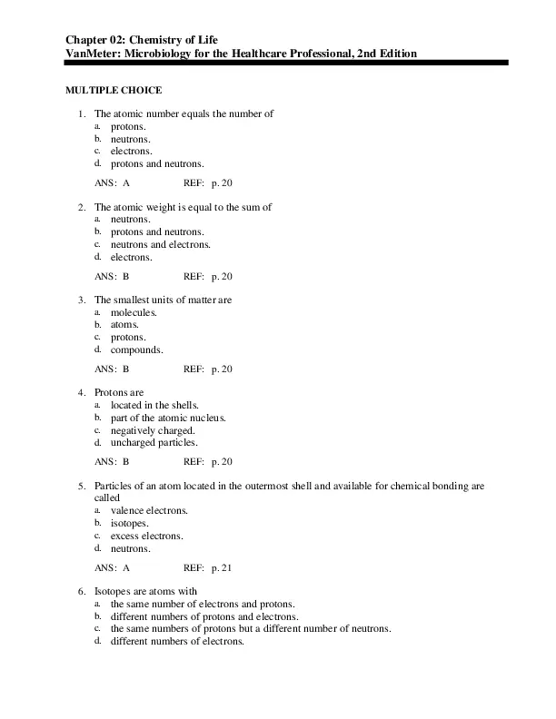 Test Bank For Microbiology for the Healthcare Professional, 2nd Edition