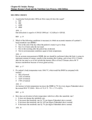 Krause’s Food and the Nutrition Care Process, 14th Edition Test Bank