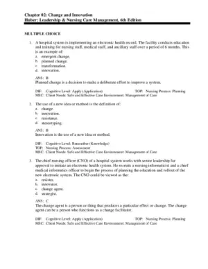 Leadership And Nursing Care Management, 6Th Edition Test Bank