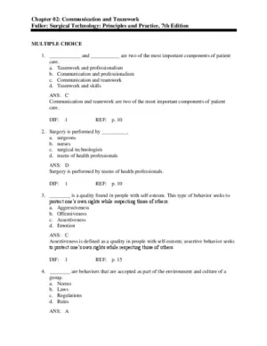 Test Bank for Surgical Technology: Principles and Practice, 7th Edition