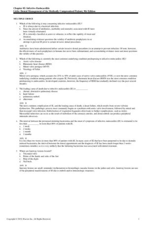 Test Bank For Little And Falace’S Dental Management Of The Medically Compromised Patient, 9Th Edition