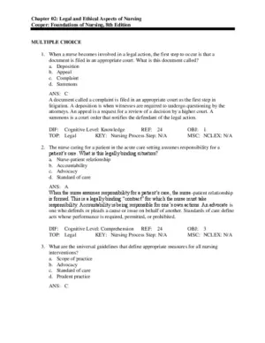 Test Bank For Foundations Of Nursing, 8Th Edition