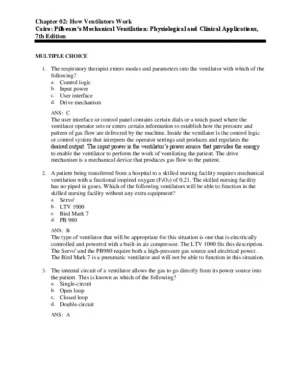 Test Bank For Pilbeam’s Mechanical Ventilation: Physiological and Clinical Applications, 7th Edition