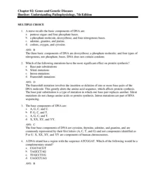 Test Bank For Understanding Pathophysiology, 7Th Edition