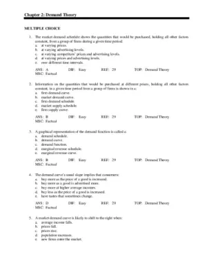 Managerial Economics: Theory, Applications, And Cases, 8Th Edition Test Bank