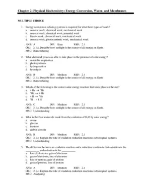 Test Bank For Biochemistry, 1St Edition