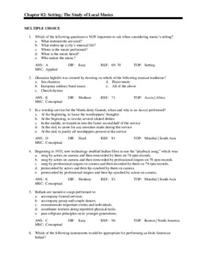 Soundscapes: Exploring Music In A Changing World, Third Edition Test Bank