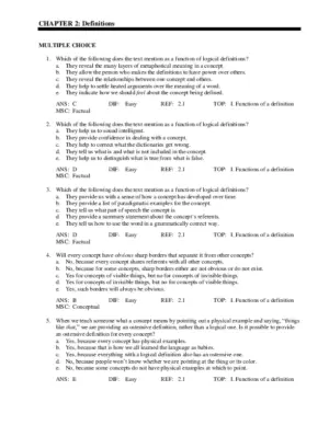 Test Bank For The Art Of Reasoning: An Introduction To Logic And Critical Thinking, 4Th Edition