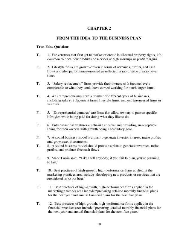 Entrepreneurial Finance, 4th Edition Test Bank