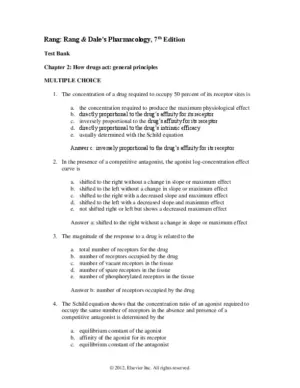 Test Bank For Rang And Dale’S Pharmacology, 7Th Edition