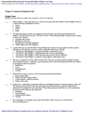 Understanding Medical Surgical Nursing, 4th Edition Test Bank