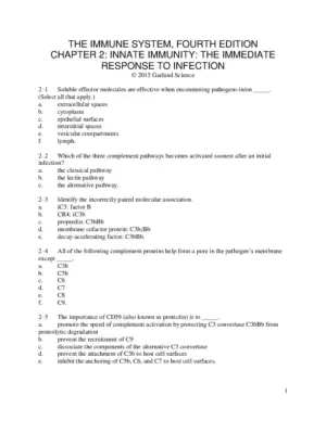 The Immune System, 4Th Edition Test Bank