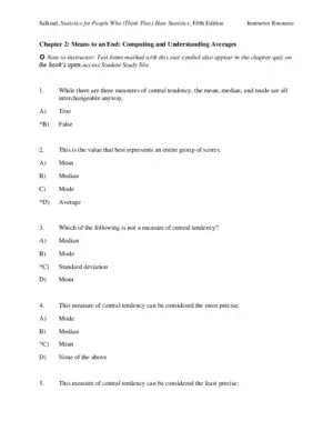 Test Bank For Statistics For People Who (Think They) Hate Statistics: Using Microsoft Excel, 5Th Edition