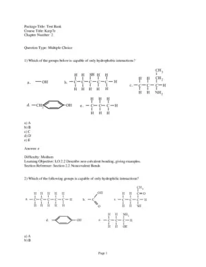 Cell And Molecular Biology Concepts And Experiments, 7th Edition Test Bank