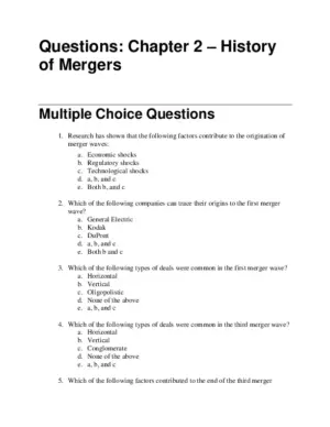 Test Bank For Mergers, Acquisitions, And Corporate Restructurings, 7Th Edition