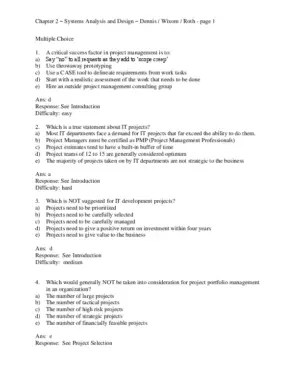 Test Bank For Systems Analysis and Design, 7th Edition