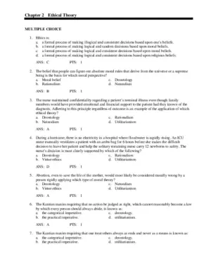 Ethics And Issues In Contemporary Nursing, 4Th Edition Test Bank