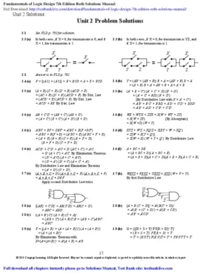 Solution Manual For Fundamentals Of Logic Design, 7Th Edition