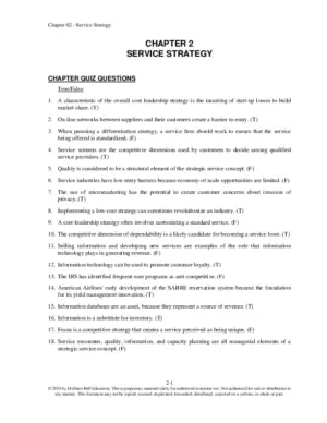 Service Management: Operations, Strategy, Information Technology, 8Th Edition Test Bank